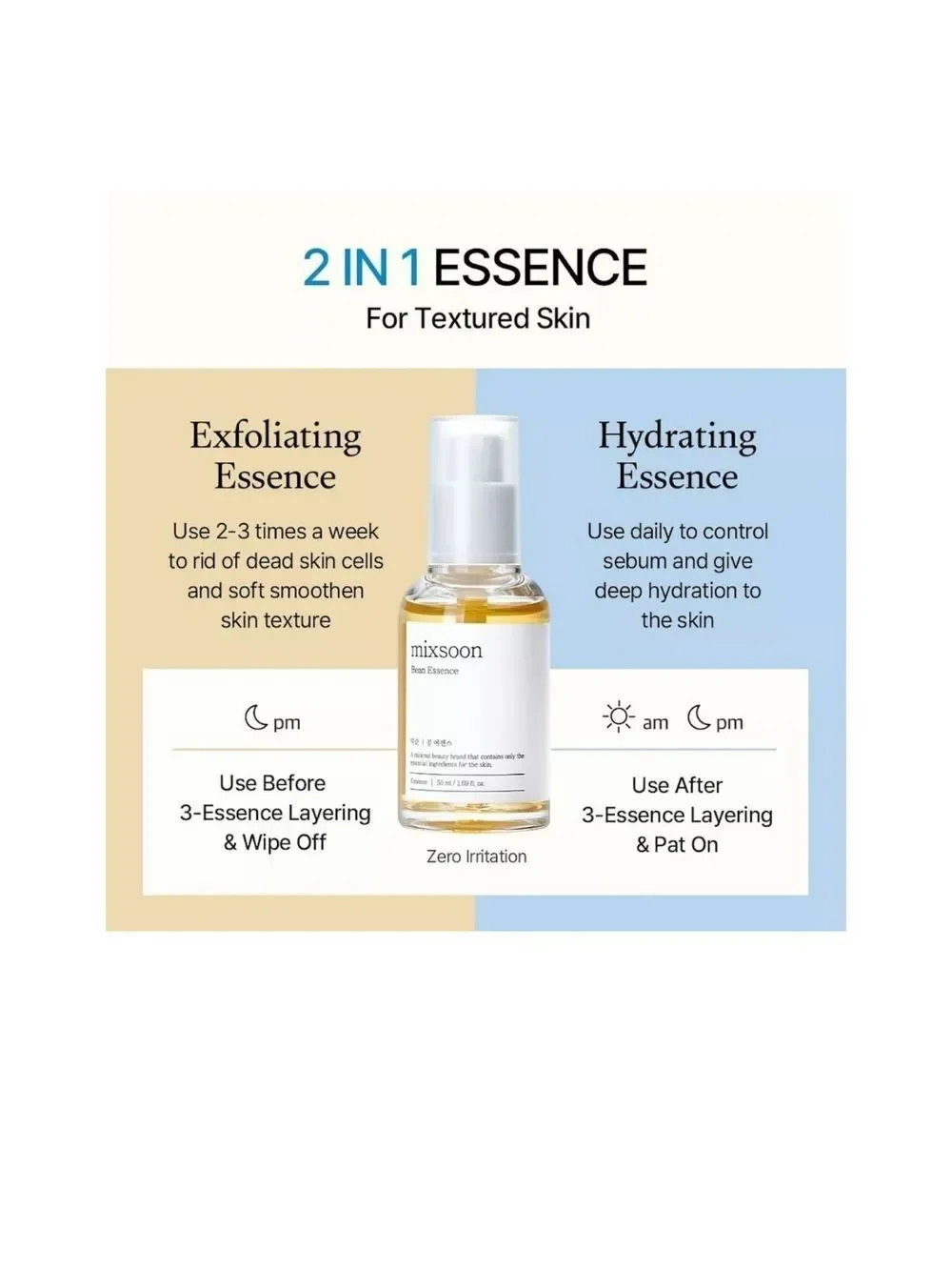 Mixsoon Bean Essence - Hydrating Face Essence (White & Gold)